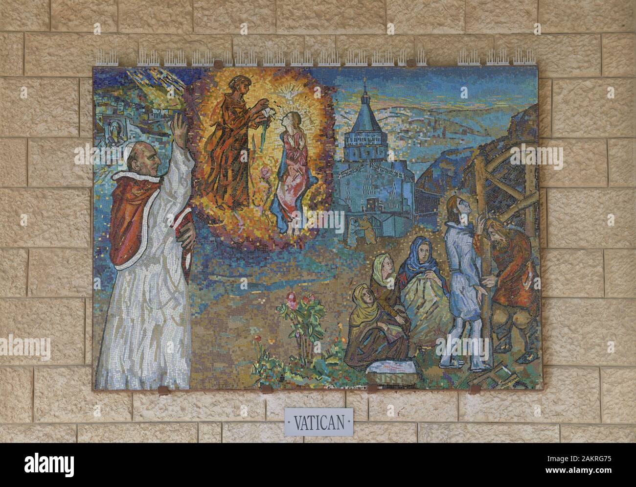 Marienbild aus dem Vatikan, Verkündigungsbasilika, Nazaret, Israele Foto Stock