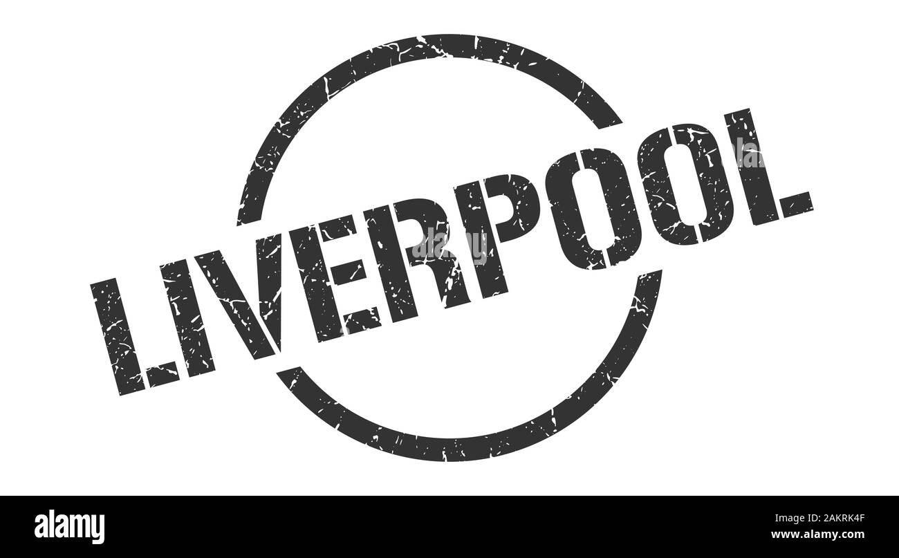 Timbro di Liverpool. Liverpool grunge round segno isolato Illustrazione Vettoriale