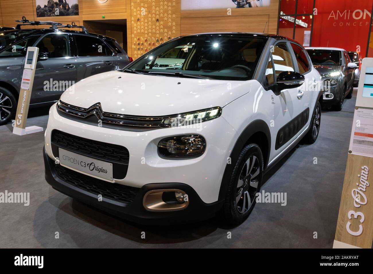 Bruxelles - Jan 9, 2020: Citroen C3 origini auto presentati presso il Bruxelles Autosalon 2020 Motor Show. Foto Stock