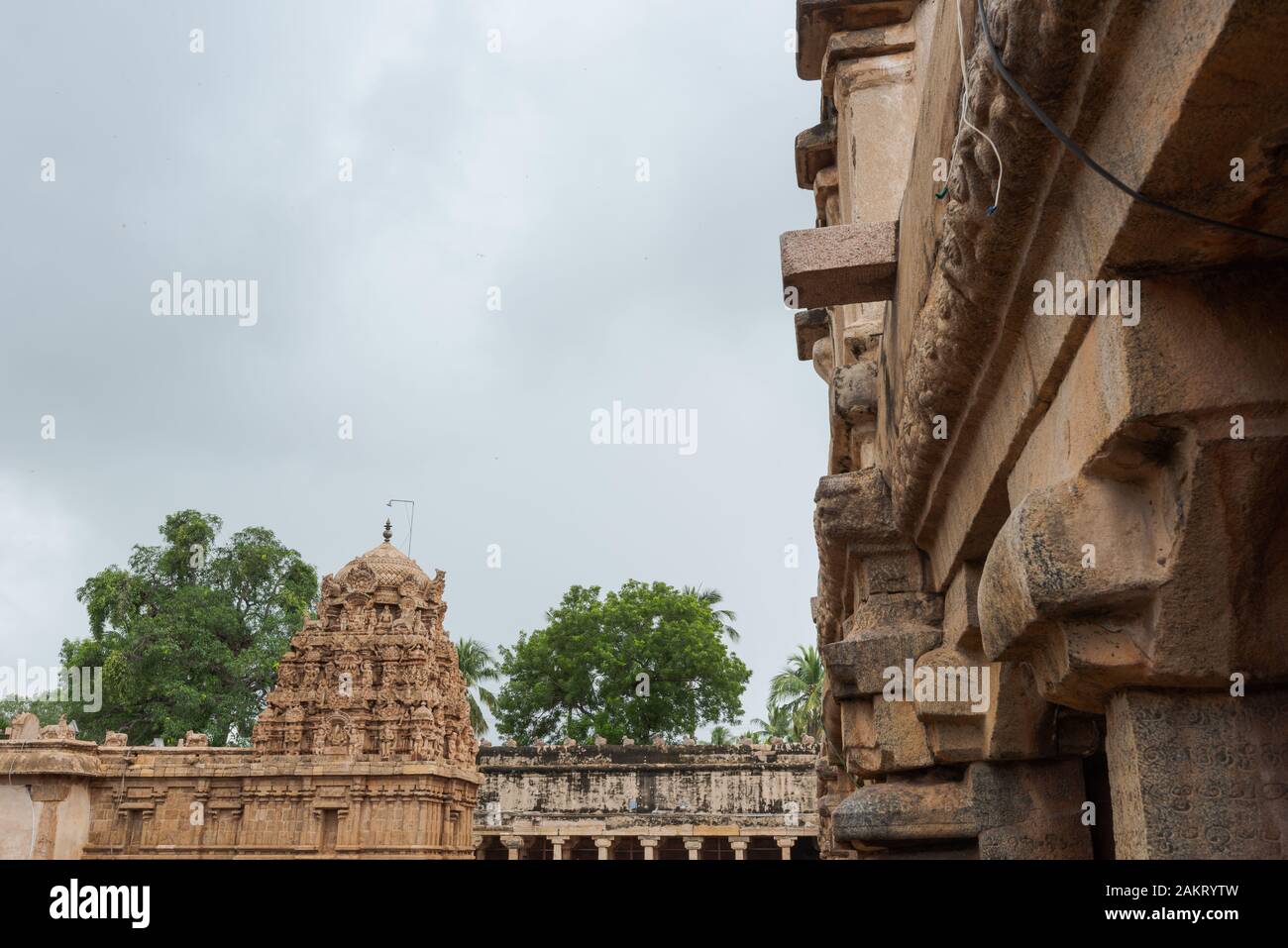 Tempio Brihadeeswara in Tanjore, Tamil Nadu, nell India meridionale Foto Stock