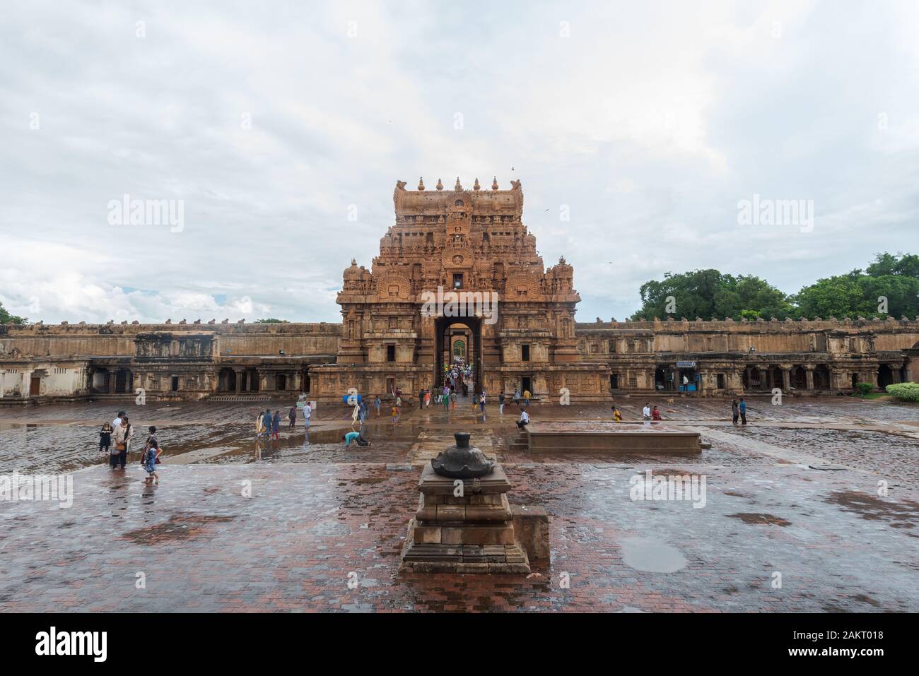 Tempio Brihadeeswara in Tanjore, Tamil Nadu, nell India meridionale Foto Stock