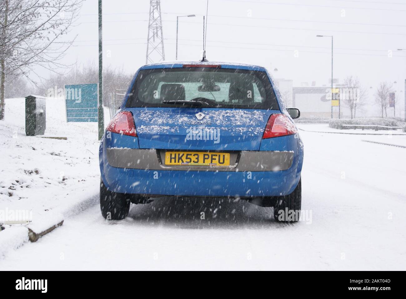 La neve su un panorama della città di Hull Foto Stock