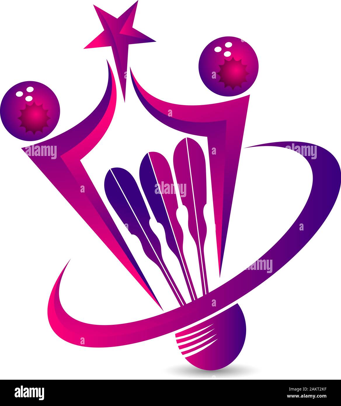 logo della racchetta di badminton Foto Stock
