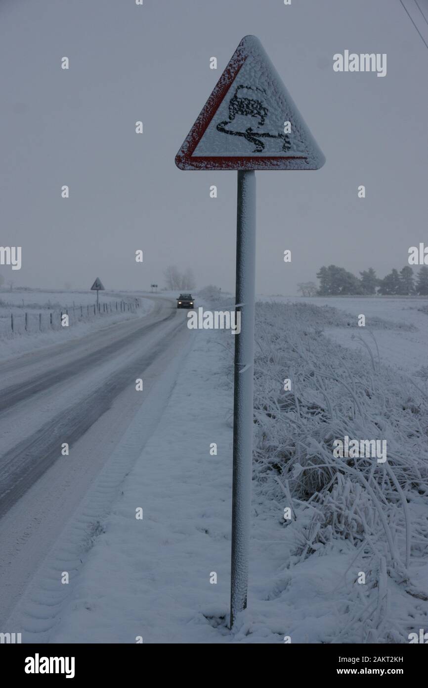 Coperte di neve paesaggio dello Yorkshire Foto Stock