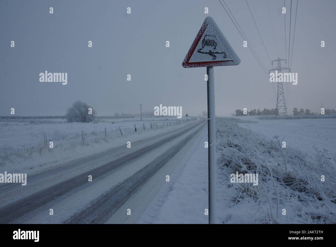Coperte di neve paesaggio dello Yorkshire Foto Stock