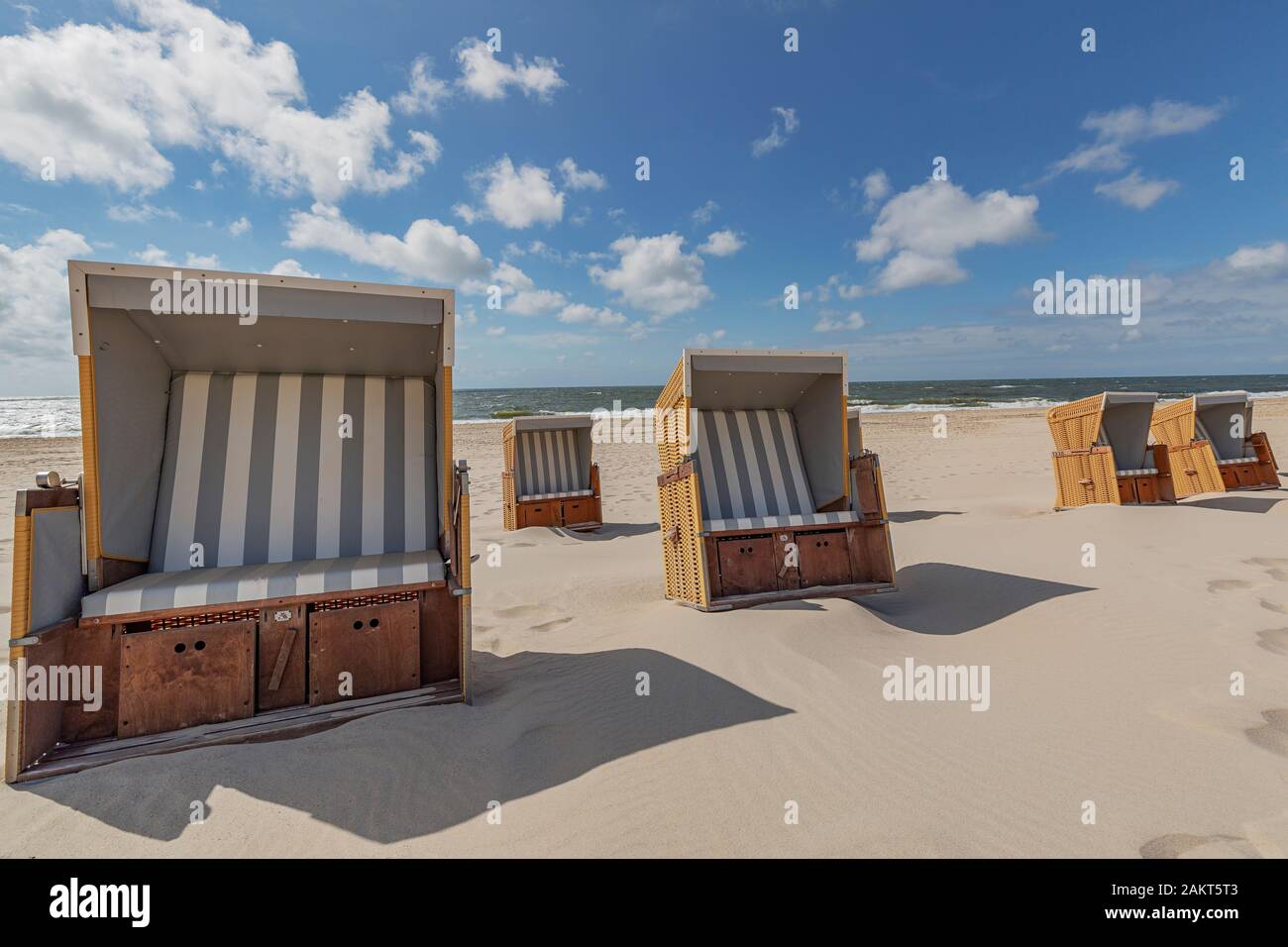 Sylt - Primo Piano Per I Famosi Sedie Sylt Beach, Schleswig-Holstein, Germania, Sylt, 13.06.2018 Foto Stock