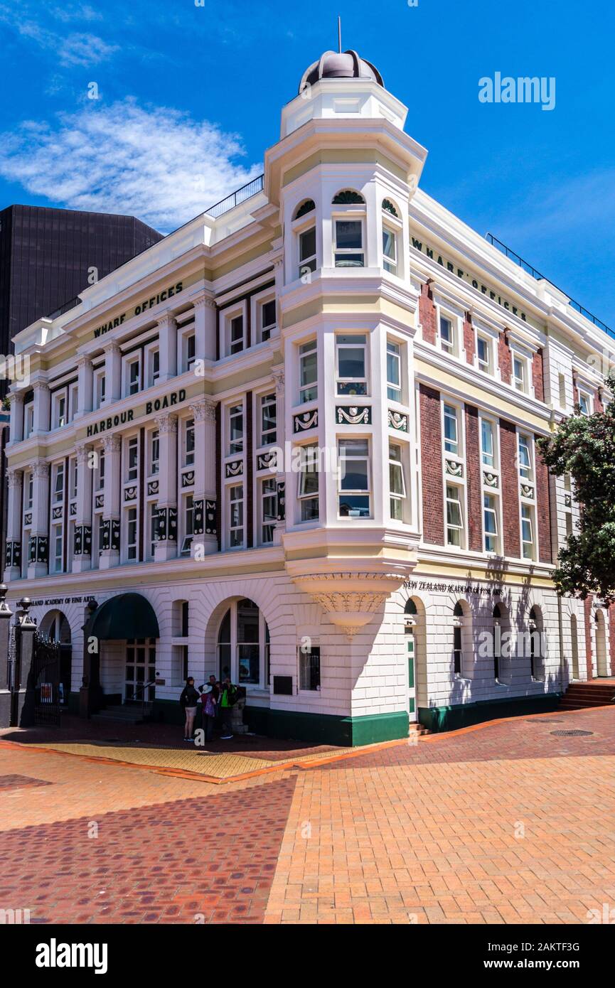 Harbour board wharf ufficio edificio capannone 7, di Frederick de Jersey Clere, 1894, Queen's Wharf, Wellington, Nuova Zelanda Foto Stock