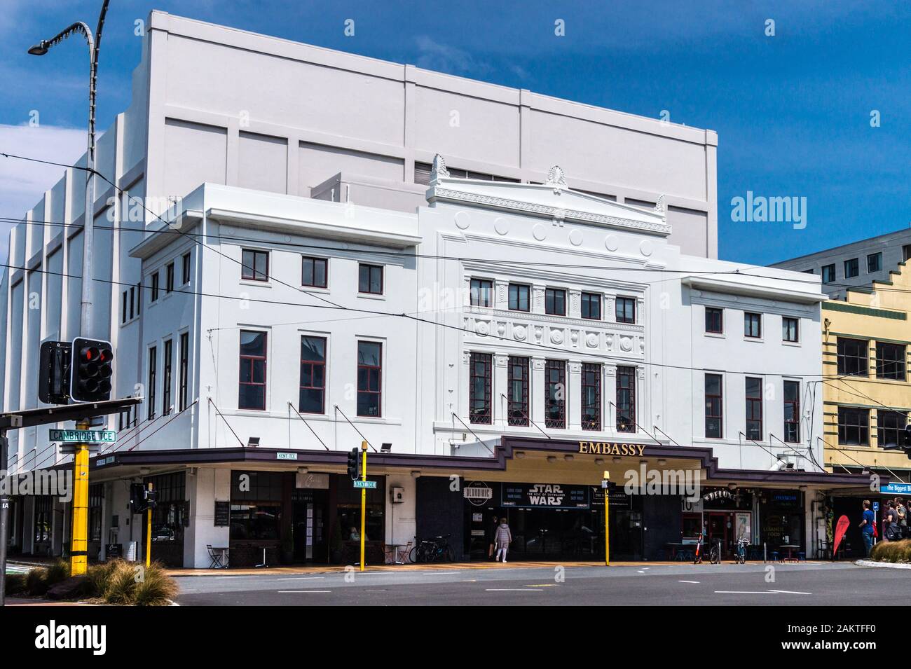 Embassy Theatre, 1924, da Llewellyn Williams, stile classico, Kent terrazza, Wellington, Nuova Zelanda Foto Stock