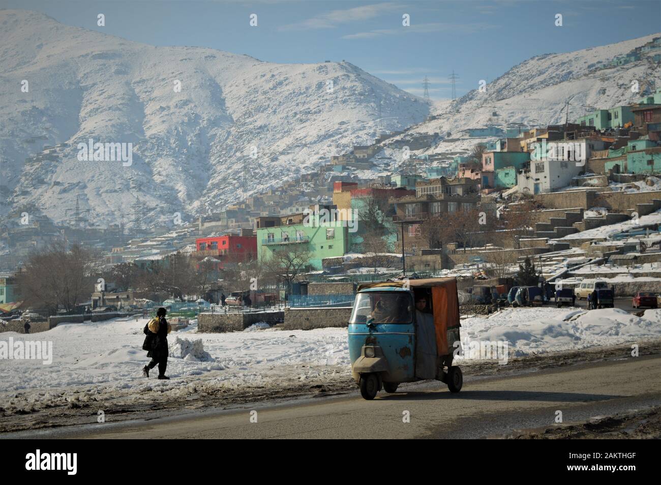 Bala Hisar in inverno, città di Kabul, Afghanistan Foto Stock