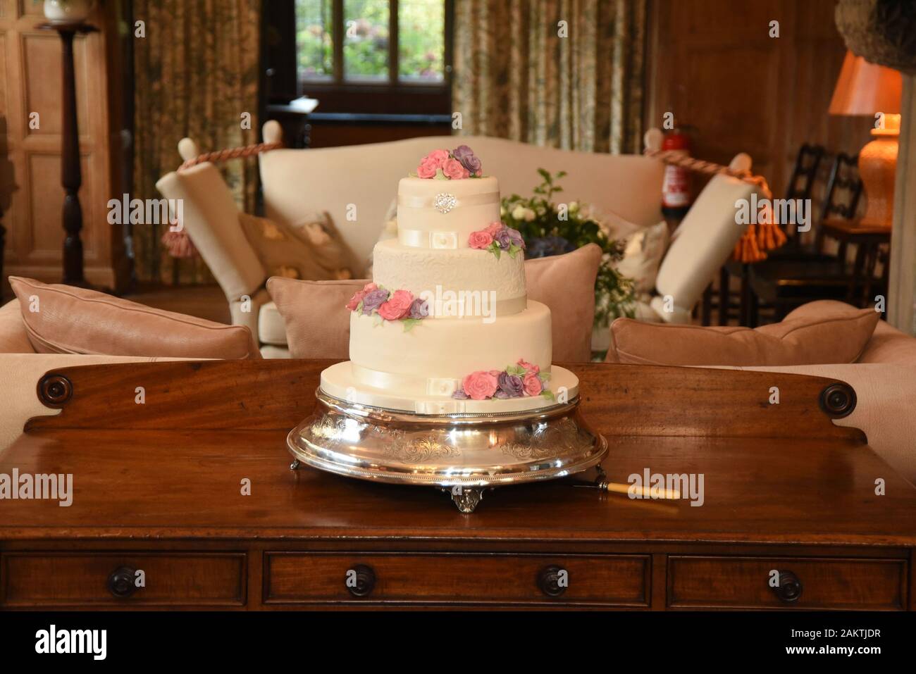 Torta di cerimonia nuziale Foto Stock