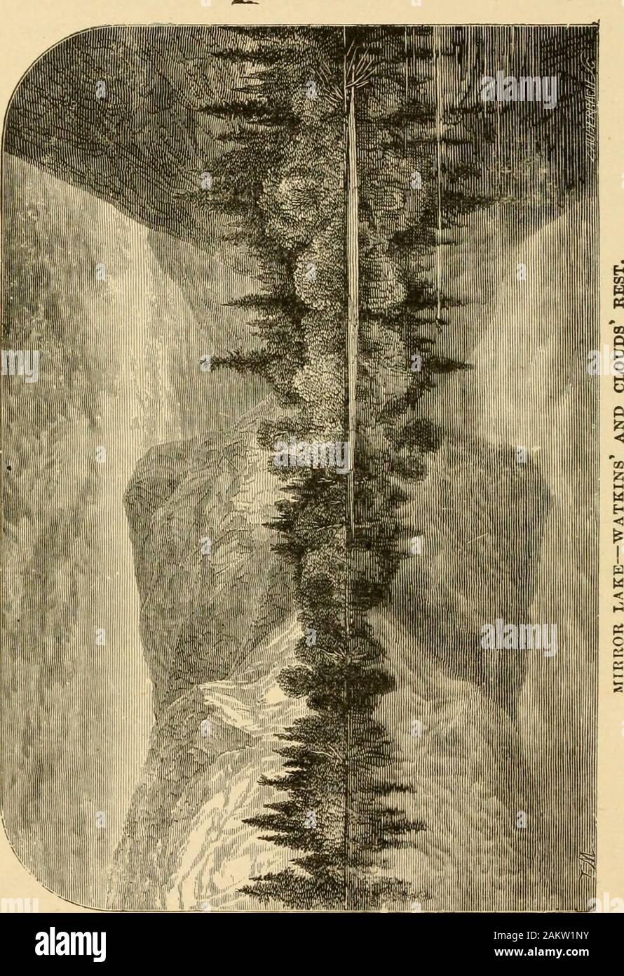 Scoperta del parco nazionale di Yosemite e la guerra di indiano del 1851, che hanno portato a tale evento . significa che la roccia dell'acqua. Questa circostanza sug gested-il nome del Mirror Lake. Il nome è stato opposedby alcuni, sulla faccia della terra che tutti ancora in acqua era uno specchio.La mia risposta stabilito il nome. Esso è stato il fatto che gli altri condi-zioni, come luce e ombra, sono stati richiesti, come quando look-ing in un pozzetto, la parete della mezza cupola perfezionando theconditions, e che quando viene mostrata un'altra piscina che wasmore meritevoli, vorremmo trasferire il nome. CaptainBoling approvato il nome, ed è stato così chiamato dal bat-talion. Il centro o crusca principale Foto Stock