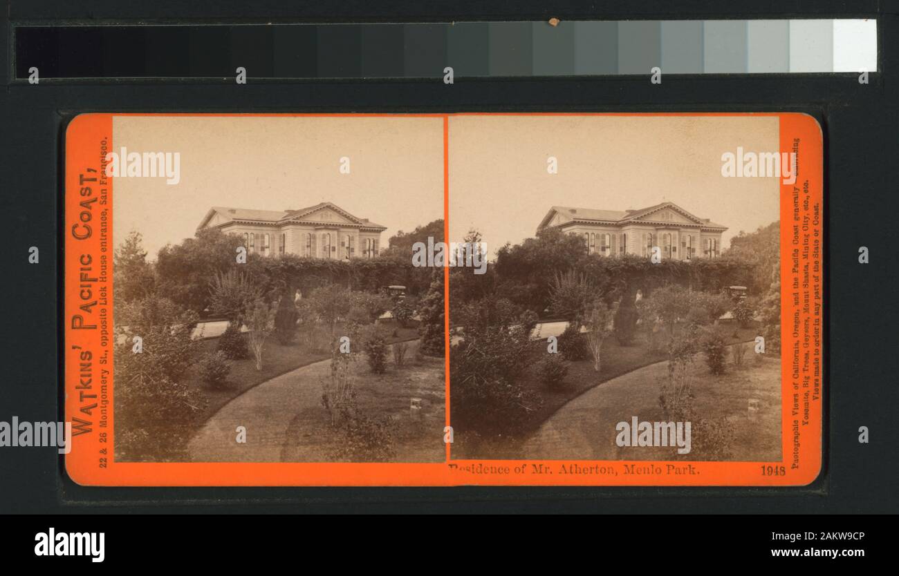 Residenza del signor Atherton, Menlo Park dalla Carleton E. Watkins.; Residenza del sig. Atherton, Menlo Park. Foto Stock