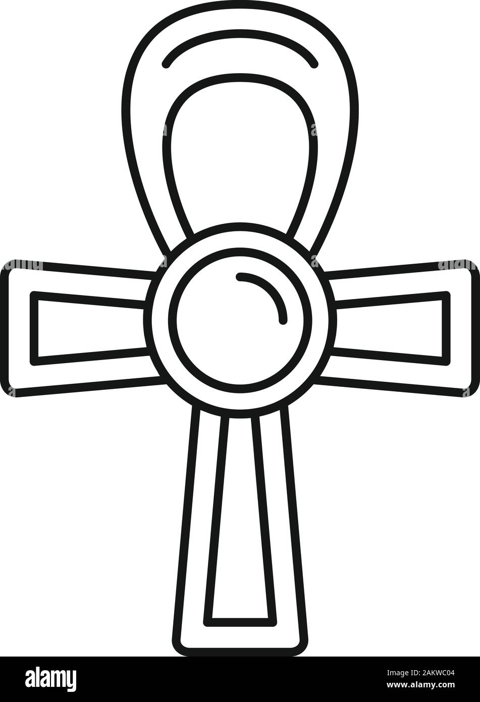 Egitto ankh icona a forma di croce. Delineare egitto ankh croce icona vettoriali per il web design isolato su sfondo bianco Illustrazione Vettoriale
