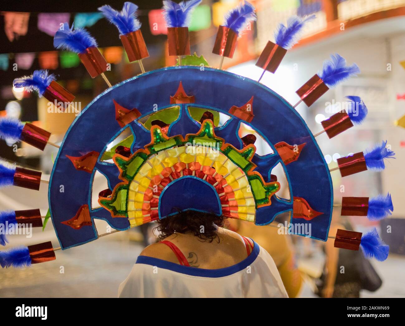 Messico, Puerto Vallarta, Jalisco, indigeni partecipante di prendere parte al festival "Nostra Signora di Guadalupe" Foto Stock