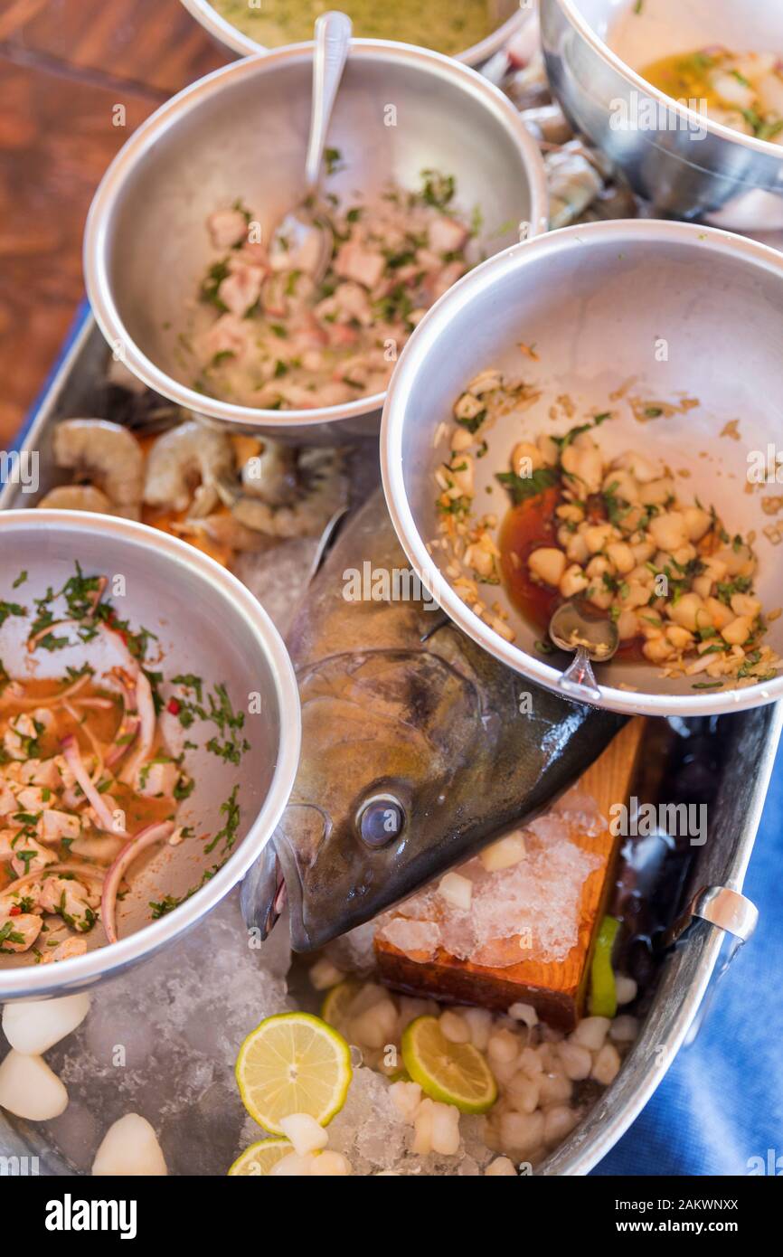 Ingrediants per ceviche Foto Stock