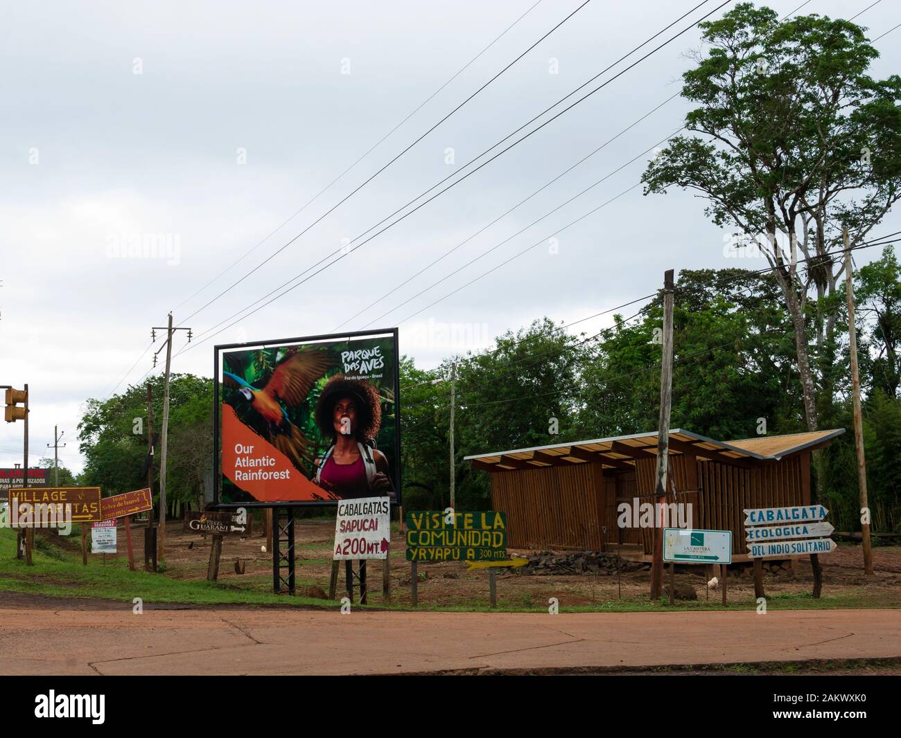 Guarani village, Puerto Iguazu, Misiones, Argentina. Foto Stock