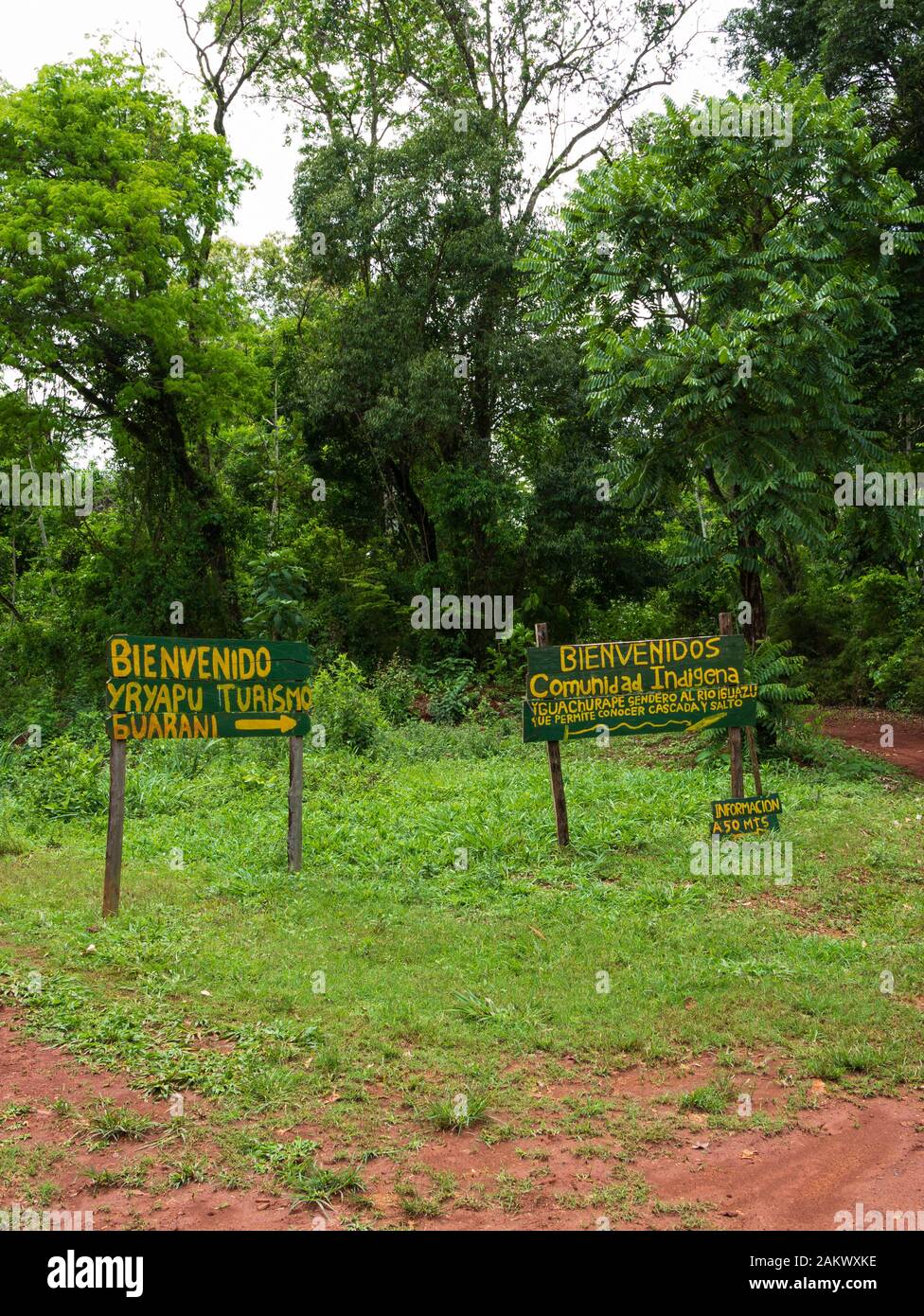 Guarani village, Puerto Iguazu, Misiones, Argentina. Foto Stock