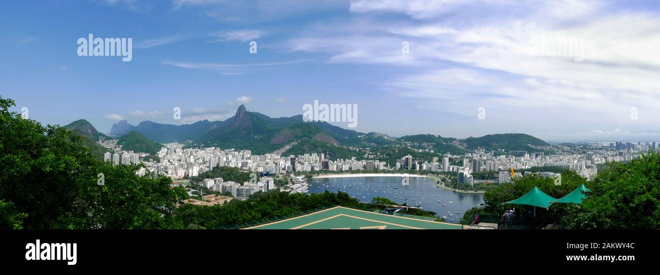 Eliporto a Sugarloaf Mountain, Rio de Janeiro, Brasile. Foto Stock