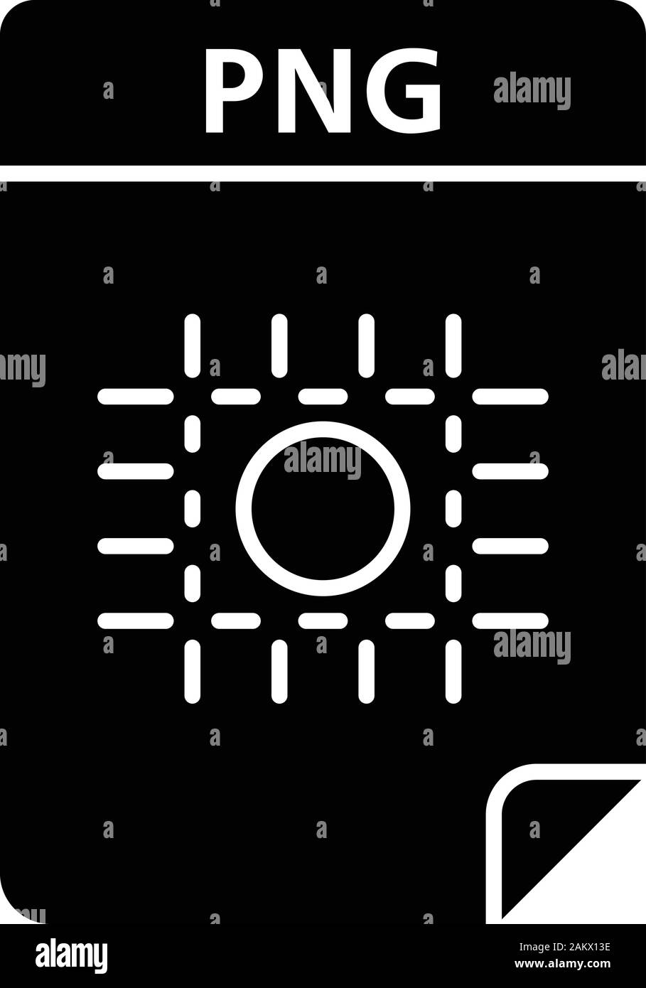 File PNG icona glyph. Formato di file di immagine. Grafica raster document. Simbolo di Silhouette. Lo spazio negativo. Vettore illustrazione isolato Illustrazione Vettoriale