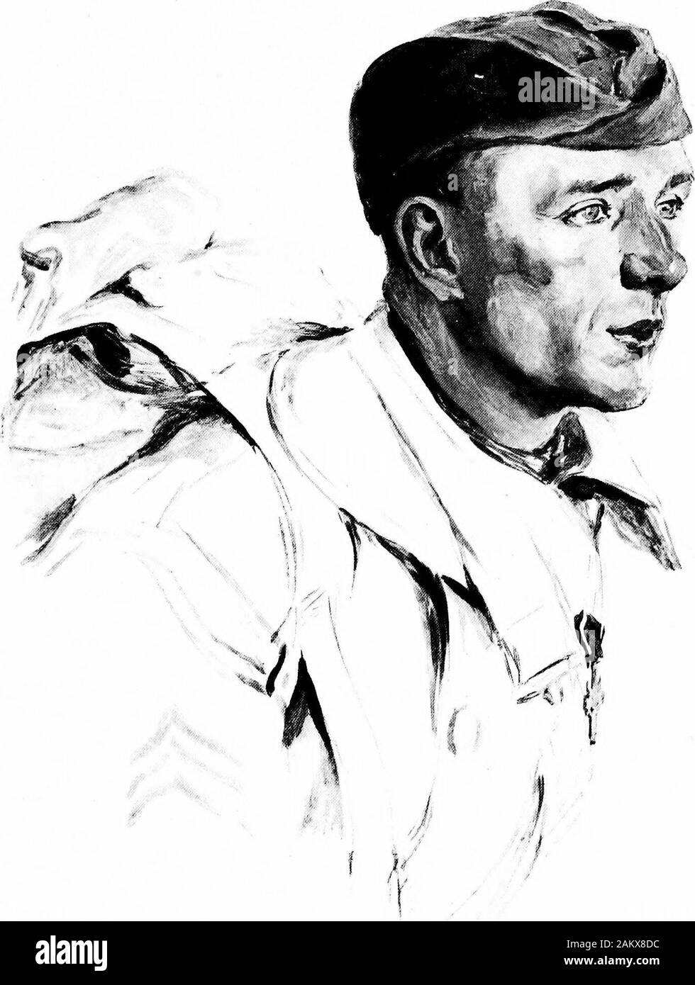 I soldati tutti; ritratti e schizzi degli uomini di AEF. . CHARLES S. HOOVER, sergente, 308th batteria trincea, artiglieria, campo 158Brigata di artiglieria.Sergente Hoover si è aggiudicato il D. S. C. e theCroix de Guerre con stelle dorate, per la sua intrepidityduring l'azione offensiva nel Boissois Bois, wherehe era in carica di malte di trincea. Questo è stato nearBrabant-sur-Meuse, Ottobre 23, 1918.feriti da schegge e buttato giù dall'ex-plosione di bombe, Hoover strisciato a quella mortarthat era integro e ha continuato a fuoco per qualche tempo, fino a quando e ne sono stati messi in azione. GEORGE W. LANGH Foto Stock