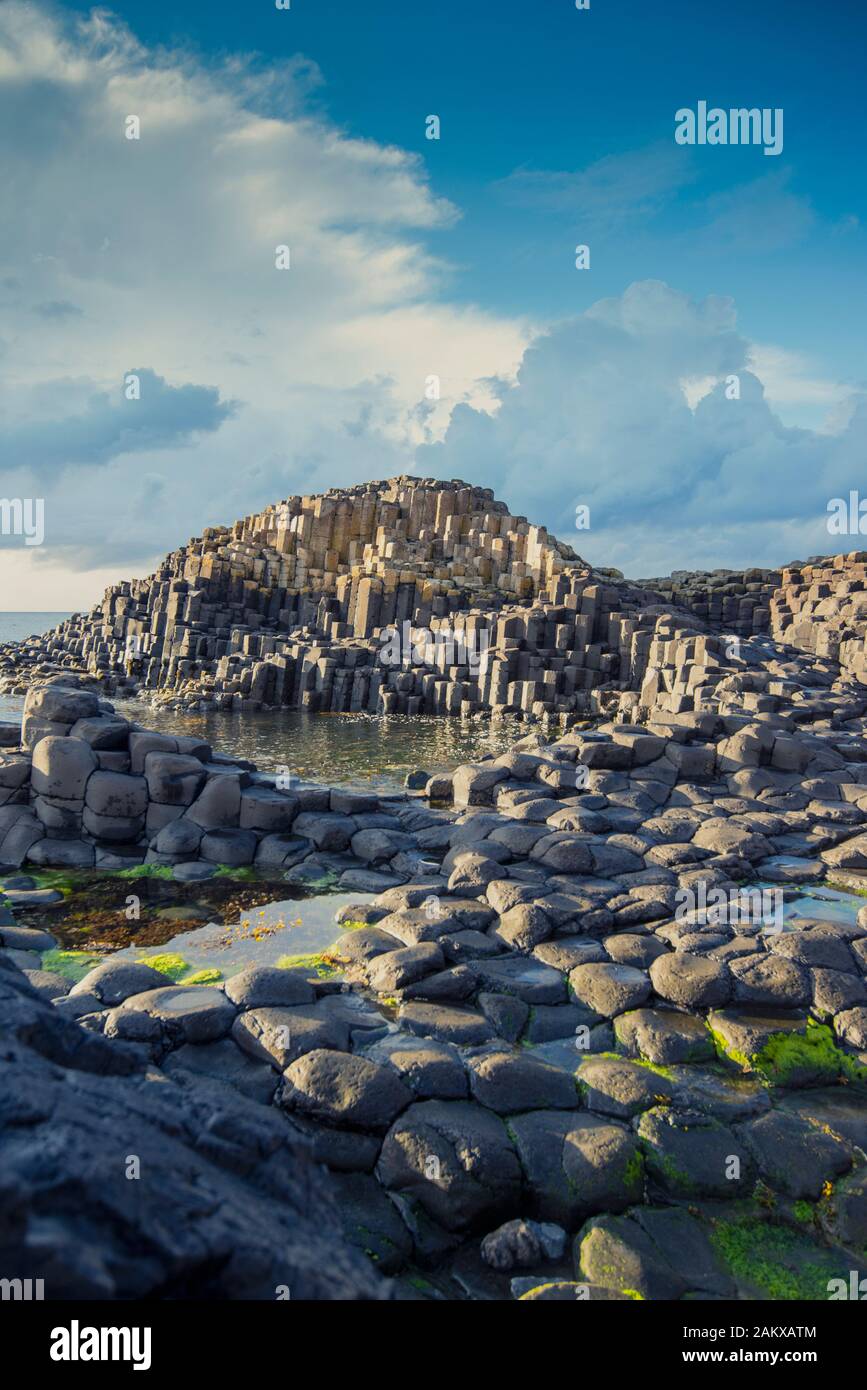 Il Selciato del gigante nella contea di Antrim, Irlanda del Nord Foto Stock