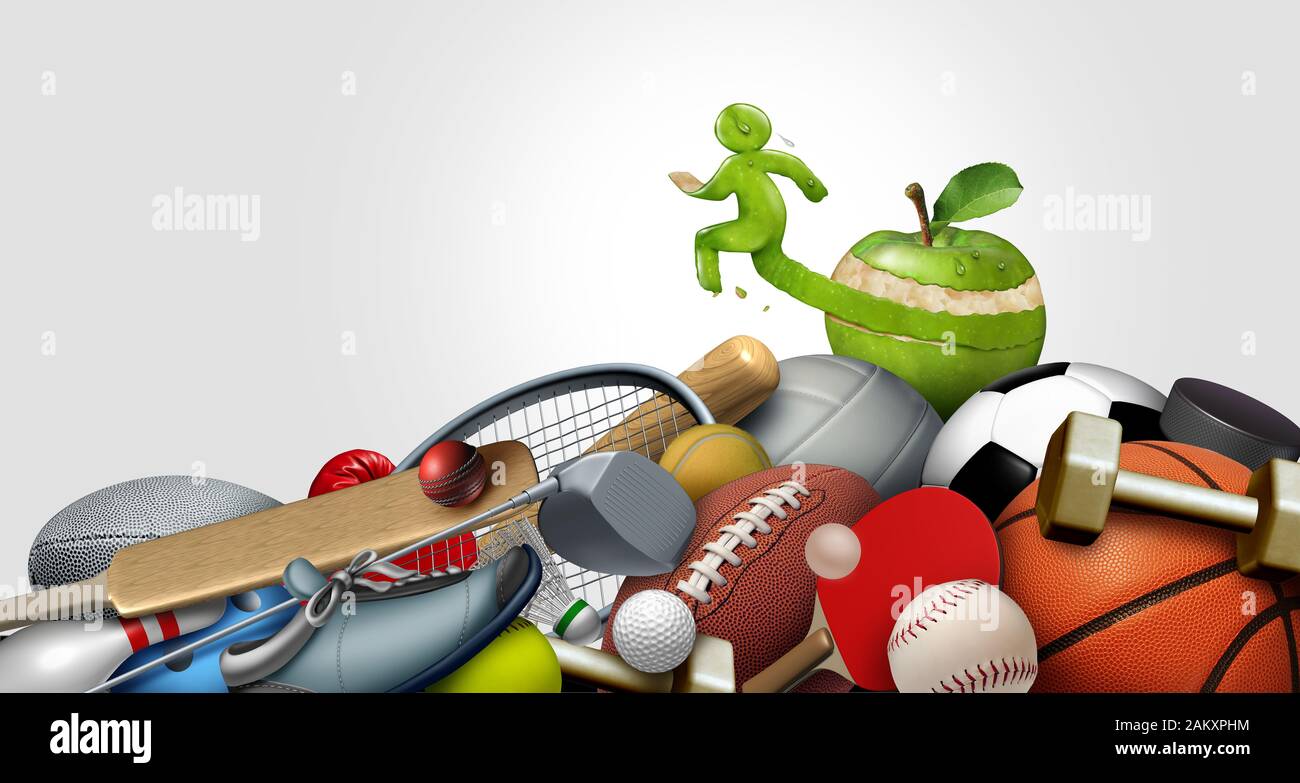 Il concetto di fitness e di perdita di peso idea come una vitalità benessere idea attraverso la pratica di sport e di esercitare con una dieta sana come un simbolo per un runner. Foto Stock