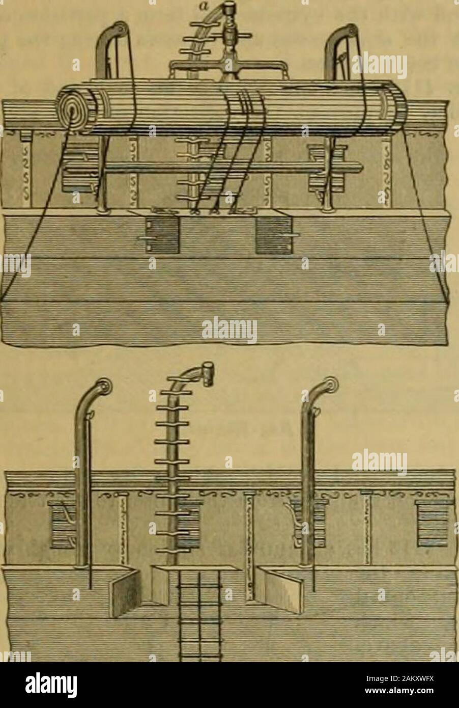 Knight's American dizionario meccanica : una descrizione degli attrezzi, strumenti, macchinari e processi e ingegneria, storia delle invenzioni, generale vocabolario tecnologico ; e il digest di apparecchi meccanici nel campo della scienza e delle arti . l,i/e-Prexervins Ra/t KAFT-ponte. Puntone 1855. e India esterna di tubi di gomma che sono separatamente gonfiabili, ;e circondato bv una rete counectiog, dalla parte inferiore ;di cui ^ peso uiay essere sospeso per evitare il capovolgimento. Il telaio della vita-preservare zattera iFig. 4107) è composto iof side-Birs fino a A, tenute insieme dall'asta filettata;* C, HAV-ing tig Foto Stock