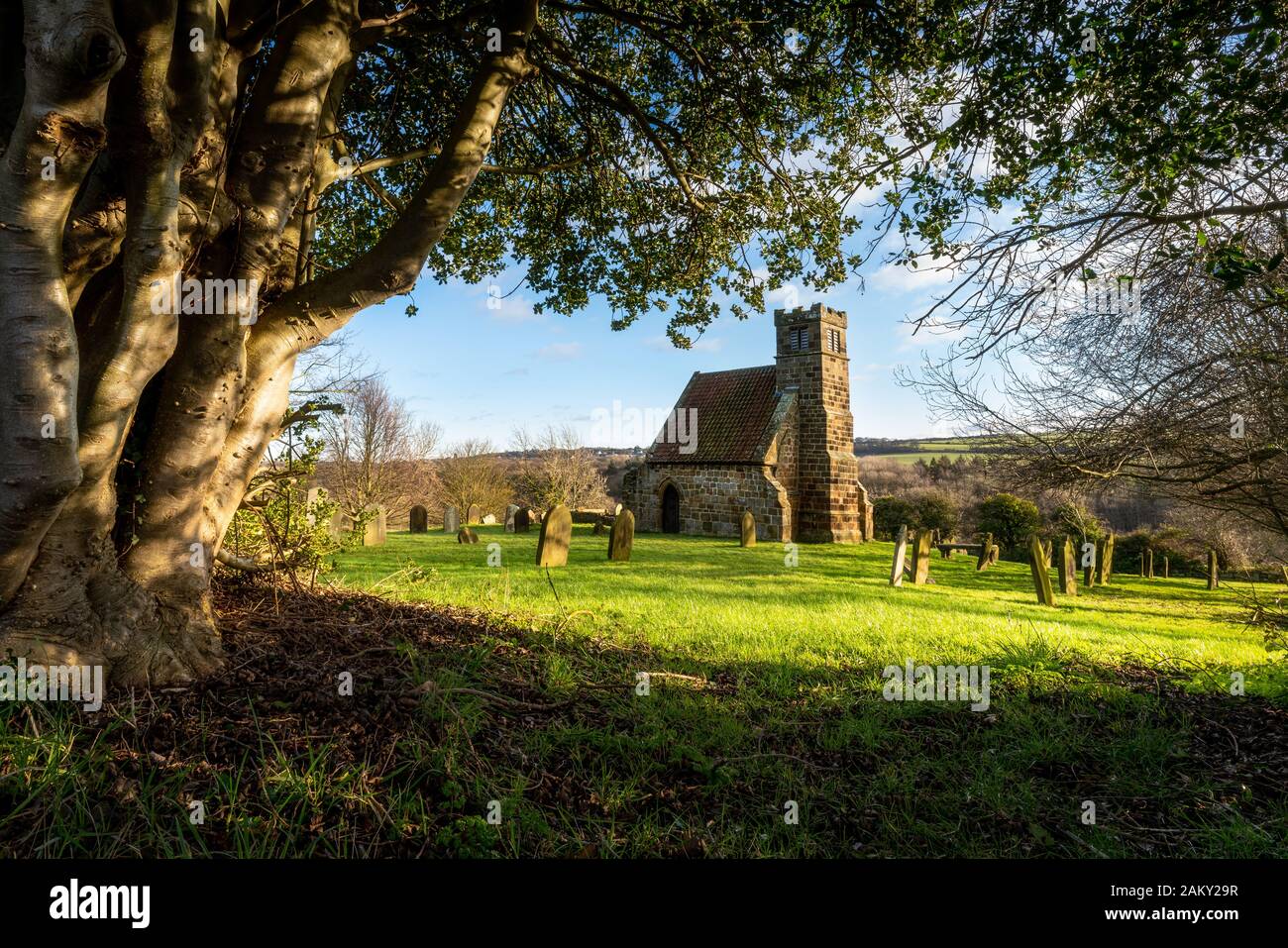 St Andrews Old Church, Upleatham. Ex chiesa più piccola in Inghilterra. Chiesa attuale più piccola nelle Isole britanniche Foto Stock