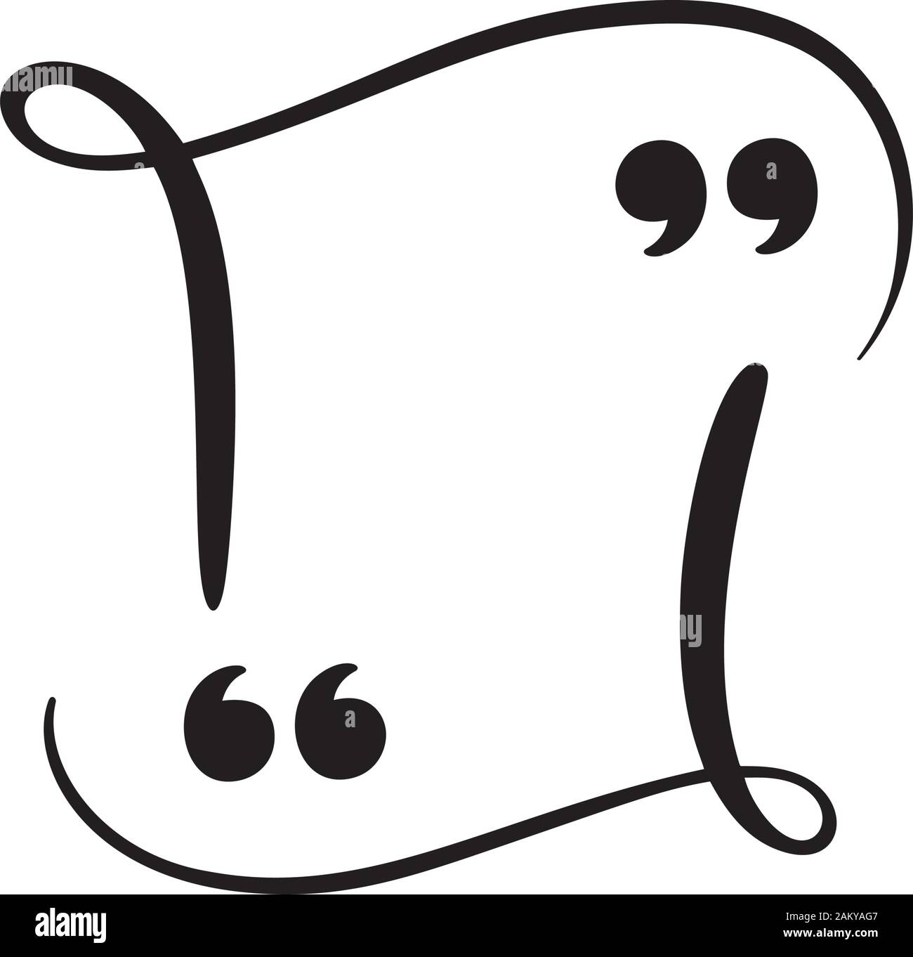 Fioriscono calligrafico preventivo riquadro. vettore casella preventivo con il cuore per amore valentine card. Blank template design preventivo bolla simboli preventivi Illustrazione Vettoriale