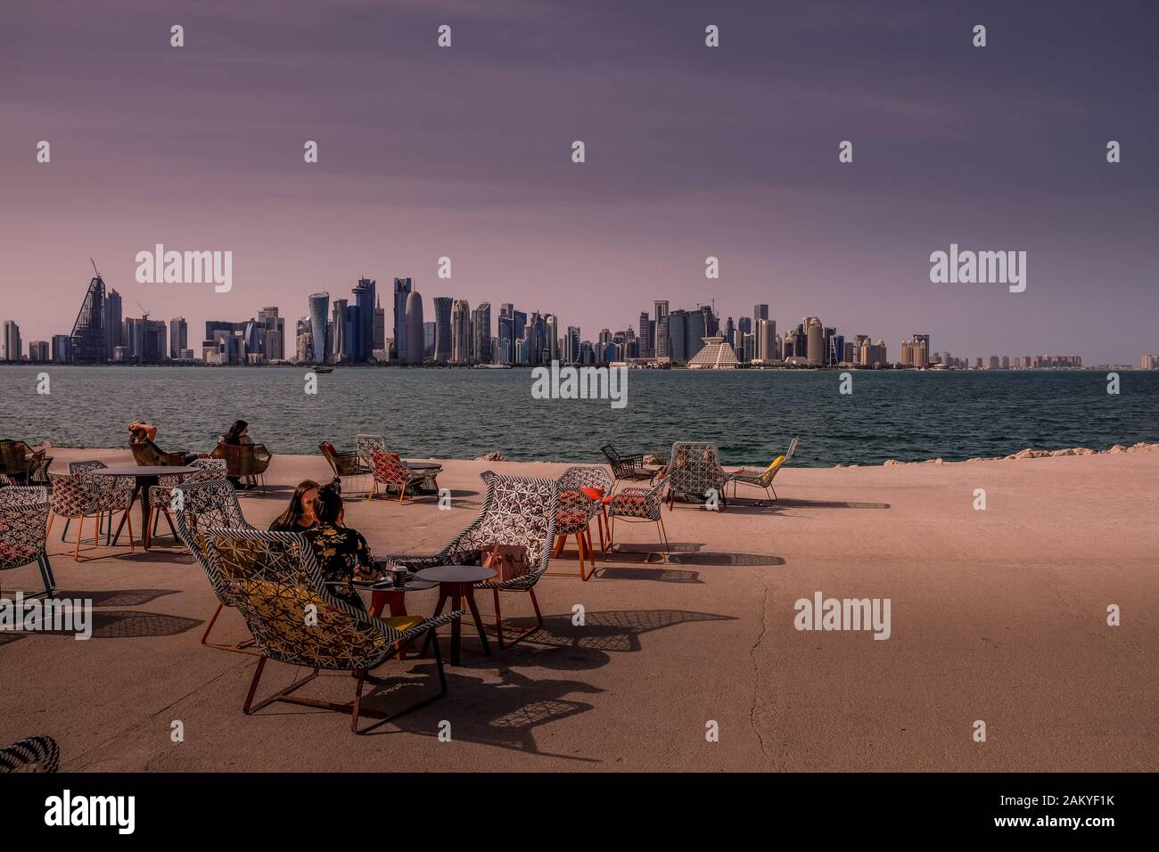 Doha City Skyline Dal Mia Park, Doha, Qatar, Medio Oriente Foto Stock