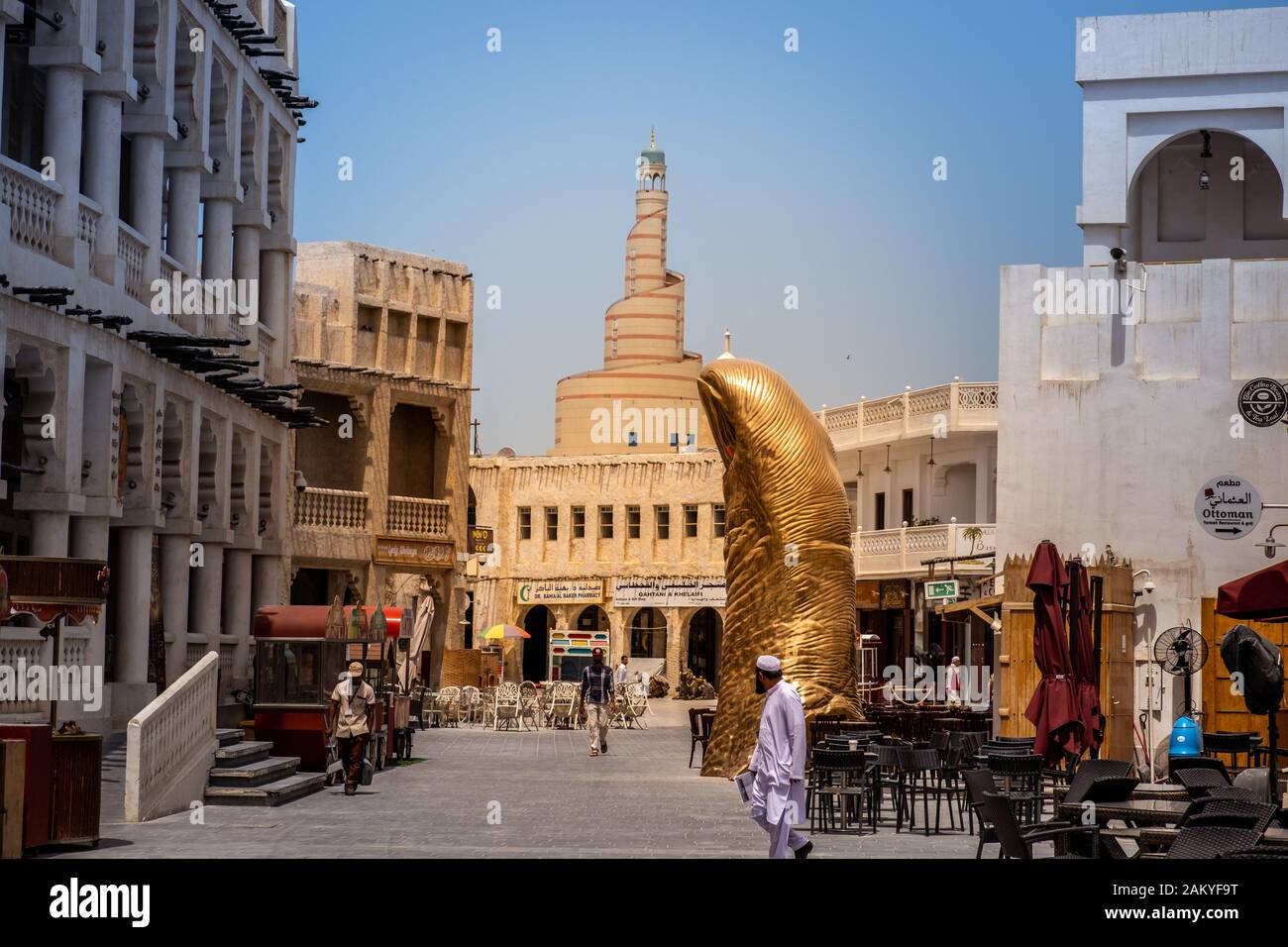 Arte Thumb in Souq Waqif, Doha Qatar Foto Stock