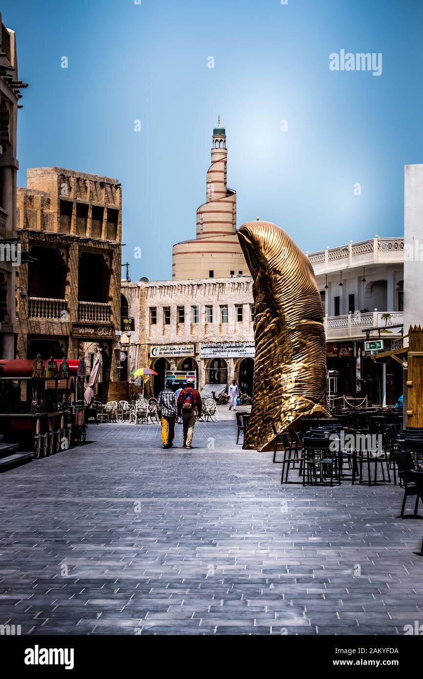 Arte Thumb in Souq Waqif, Doha Qatar Foto Stock