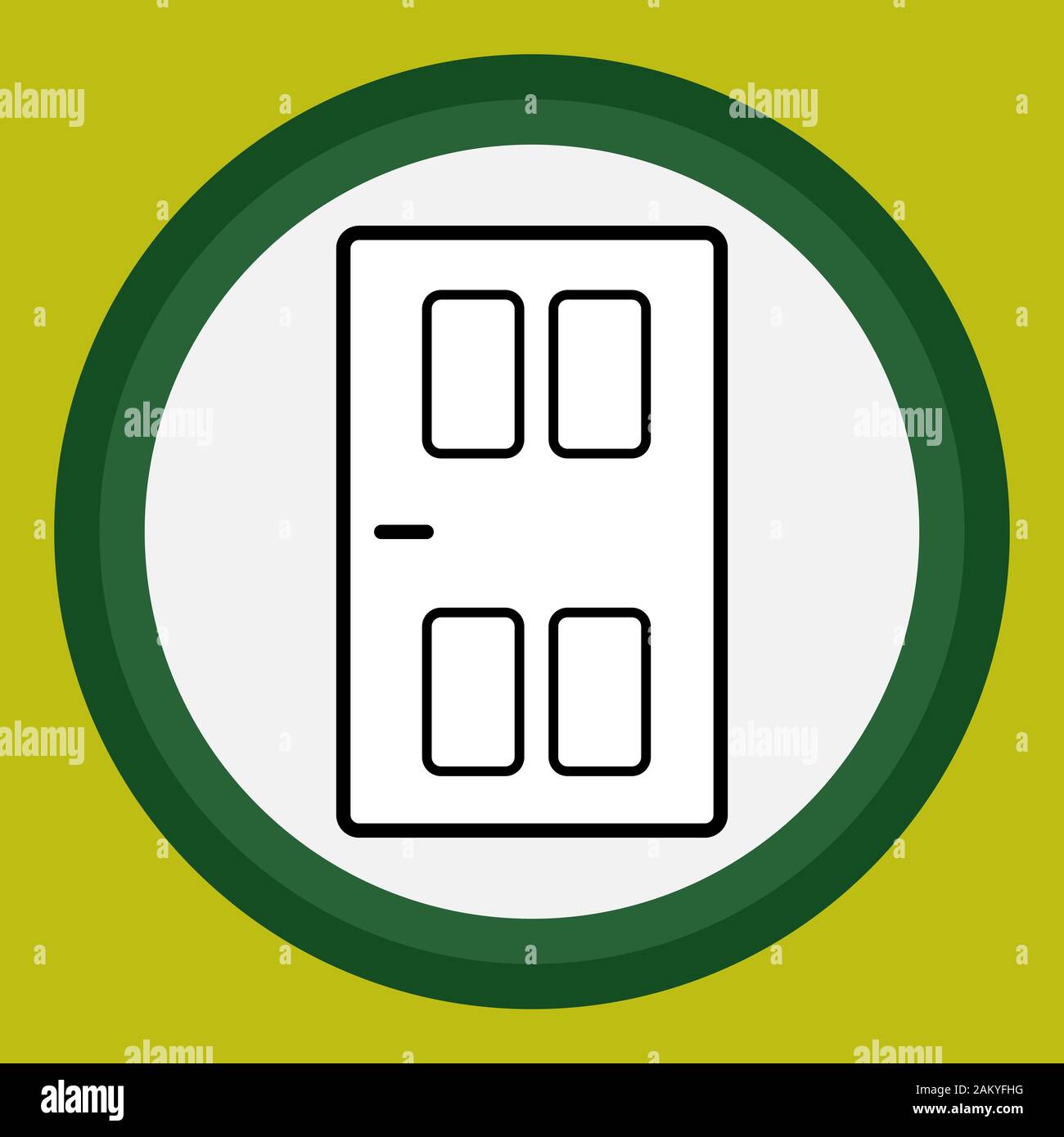 L'icona porta nel cerchio. Piatto icona interiore. Illustrazione Vettoriale