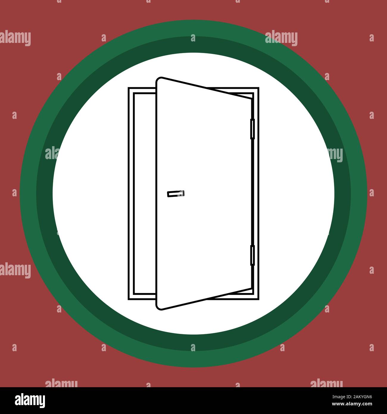L'icona porta nel cerchio. Piatto icona interiore. Illustrazione Vettoriale