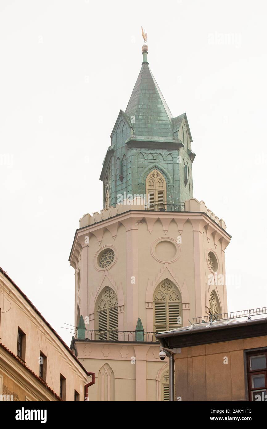 Una guglia nella città vecchia di Lublino, Polonia Foto Stock