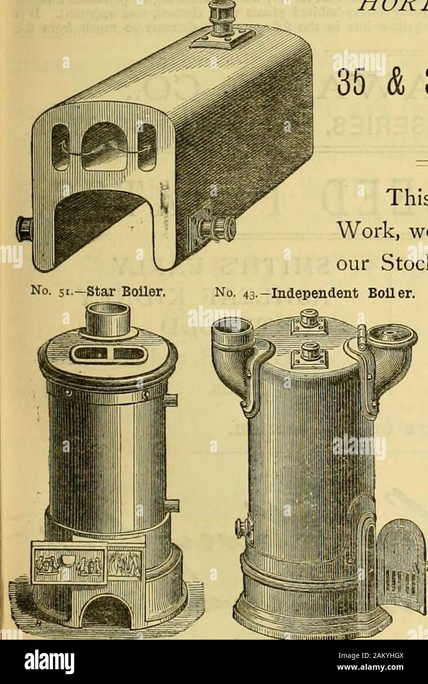 I giardinieri' cronaca : un settimanale illustrato ufficiale di orticoltura e materie affini . ^^^a^EsAa^^Ejife^^aferfBteJ^j^ le migliori costruite serre e CONSERVATOBIES. Indagini fatte e colleghi hanno atteso in qualsiasi parte del paese. Cataloghi, piani e stime fornite gratis su richiesta. Insuperabile di caldaie e apparecchi di riscaldamento. I CONTRAENTI A SUA GUERRA MAJESTYS e nelle prigioni del reparto. STEVEN BROS. & CO. No. È.-medaglia d oro caldaia.. E ORTICOLE GENERALIRONFO UNDERS, 35 & 36, Upper Thames Street, Londra, E.C. No. 47.-Climax caldaia. Foto Stock