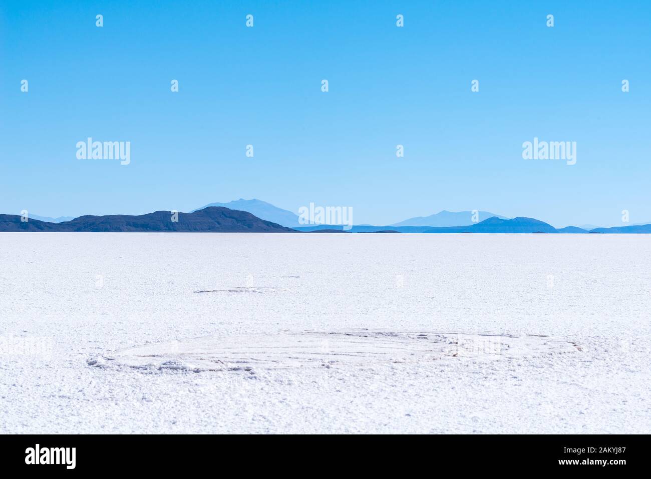 Il´s grande saltlake Salar de Uyuni, Dipartimento Potosi, Sud-Ovest della Bolivia, America Latina Foto Stock