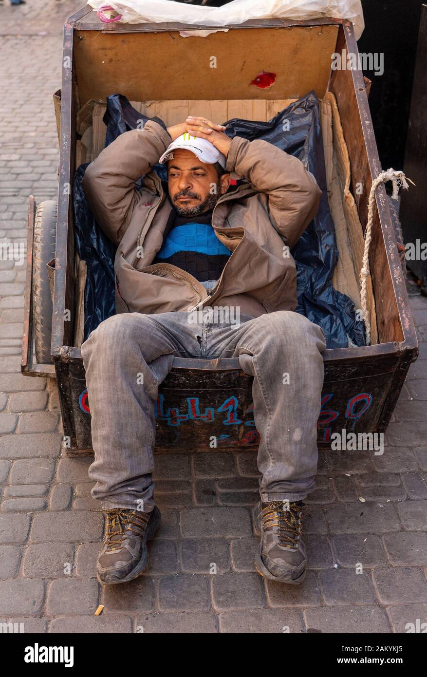 I Souks,Marrakech: siesta Foto Stock