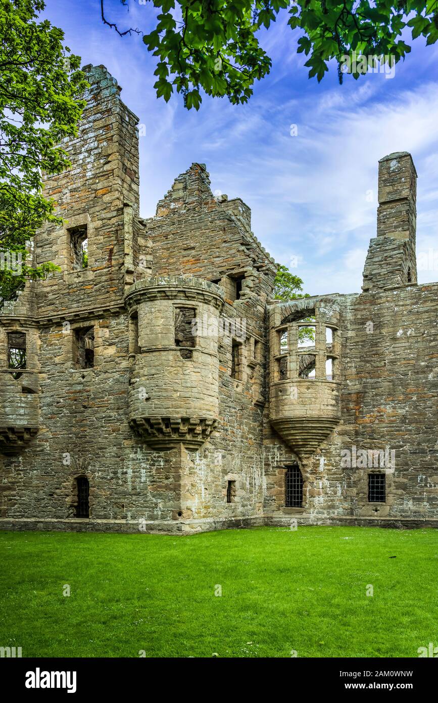 Il Vescovo e Earl's Palace a Kirkwall, Orkney Isles, Scotland, Regno Unito, Europa. Foto Stock