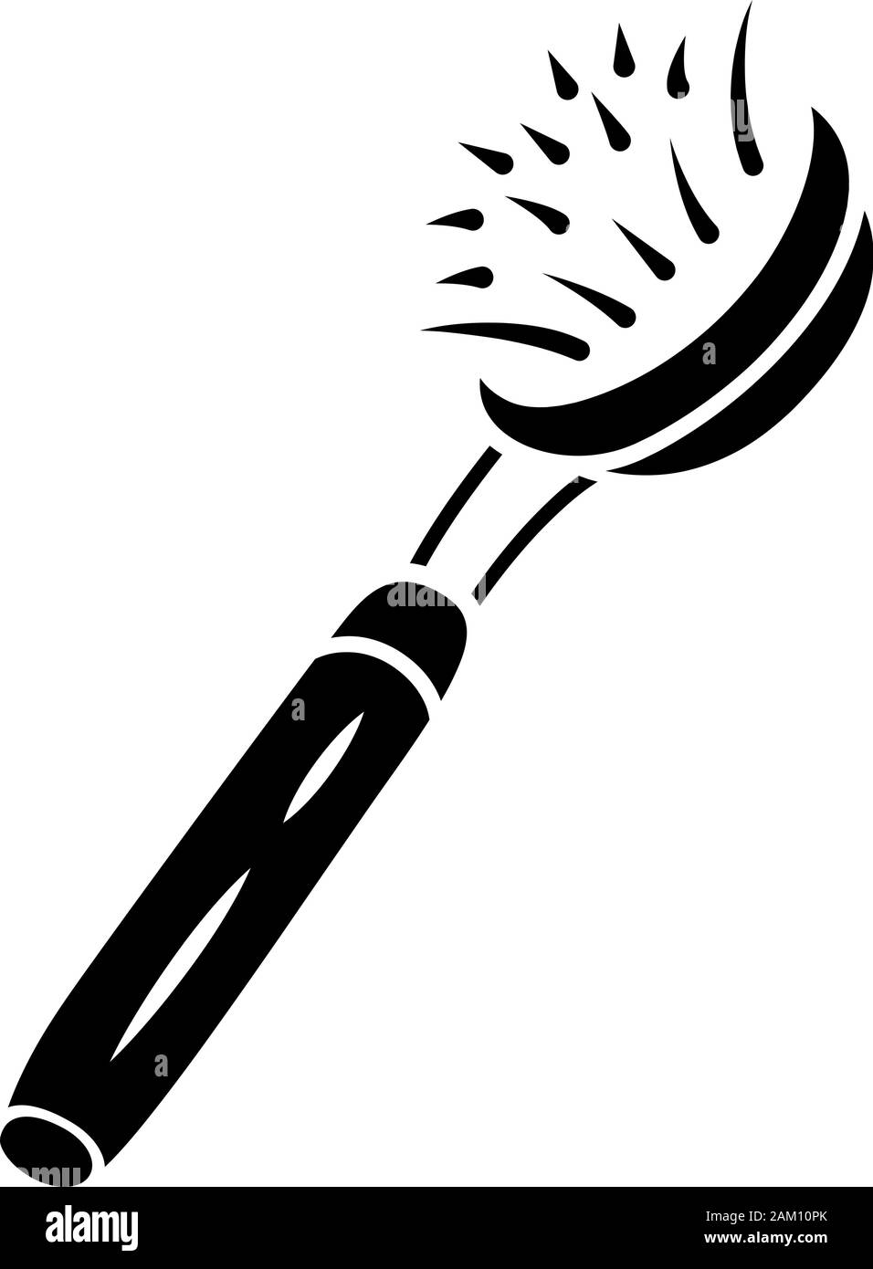 Piatto naturale spazzola icona glyph. Zero rifiuti riciclabili accessorio per il lavaggio di stoviglie. Monouso utensile da cucina per il lavaggio di piatto. Simbolo di Silhouette. Sp negativo Illustrazione Vettoriale