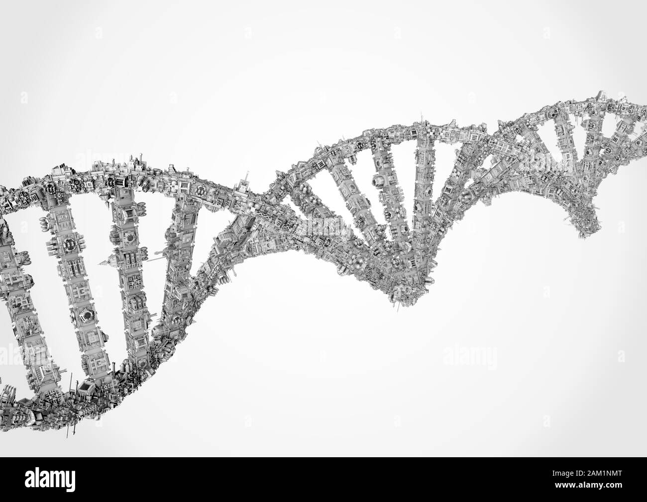 Il futuristico altamente complesso DNA Strand astronave Foto Stock