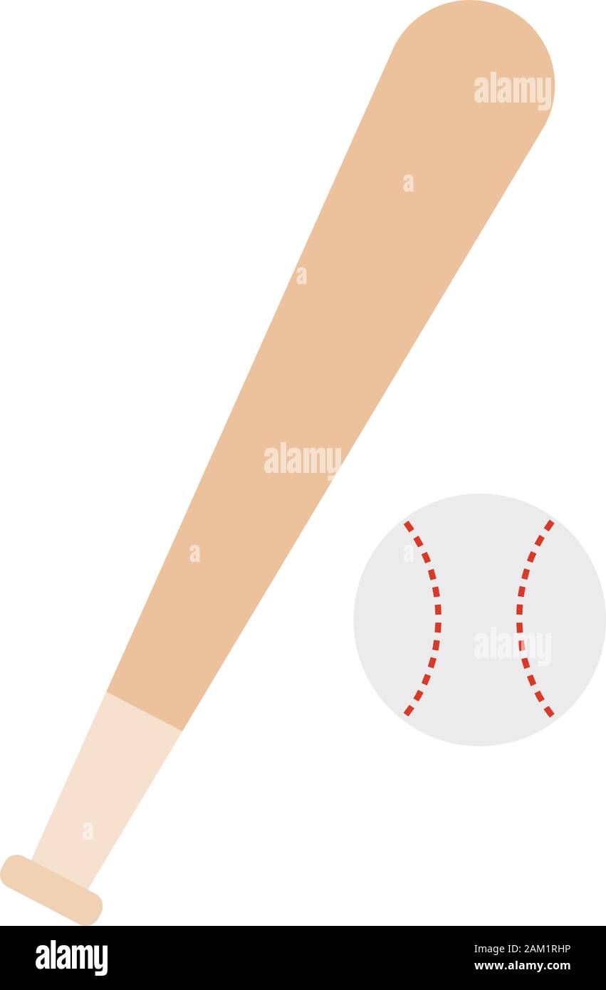 Mazza da baseball e la sfera Illustrazione Vettoriale