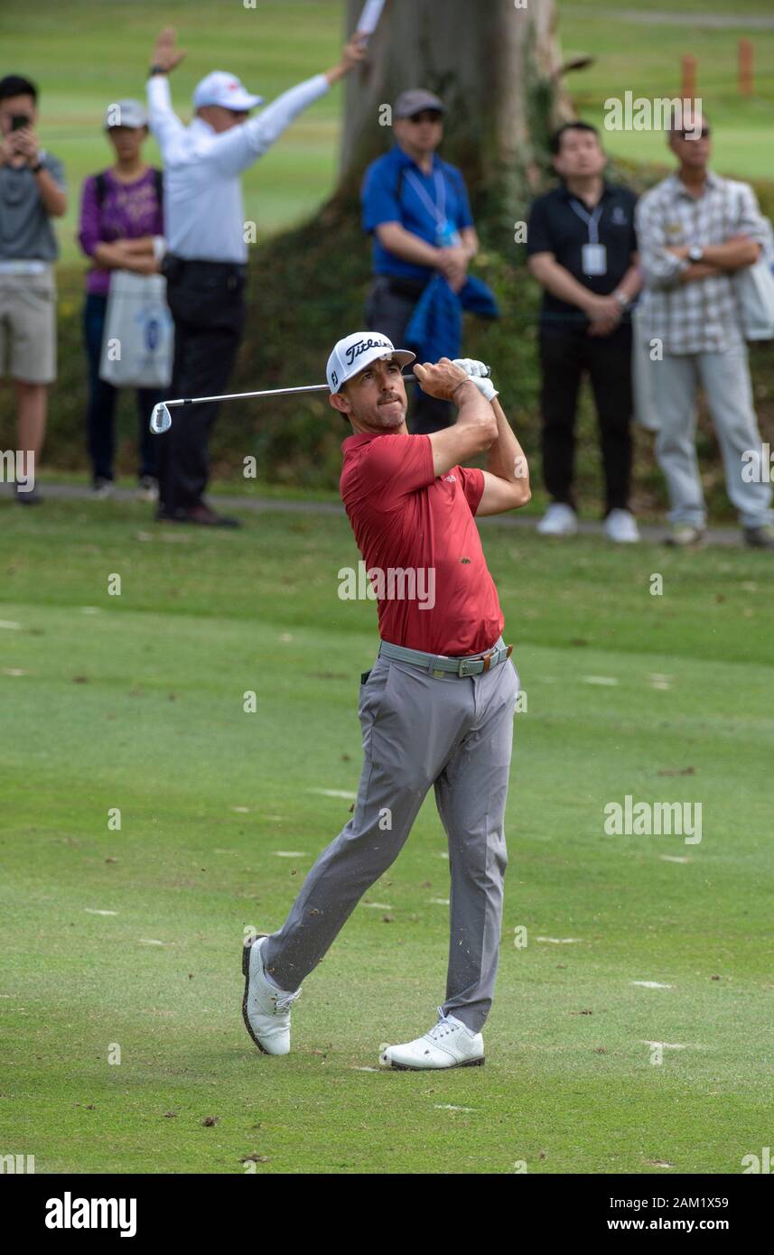 Hong Kong. Xi gen, 2020. FANLING, HONG KONG SAR: 10 gennaio 2020. Hong Kong Open Golf Round 3. Wade Ormsby di Australia detiene il filo sul giorno 3 del torneo. Ormsby al 4° fairway.Alamy Live news/Jayne Russell Foto Stock