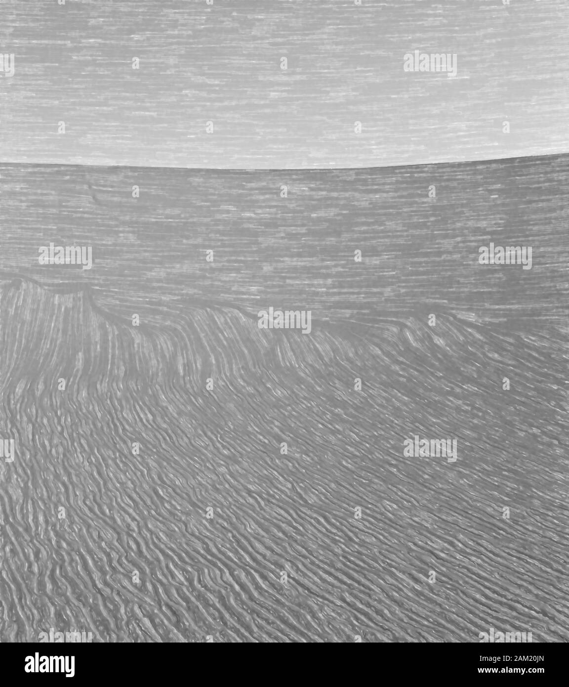 Illustrazione acquerello: Immagine astratta della superficie di una duna nel Sahara in Sudan, africa, bianco e nero Foto Stock