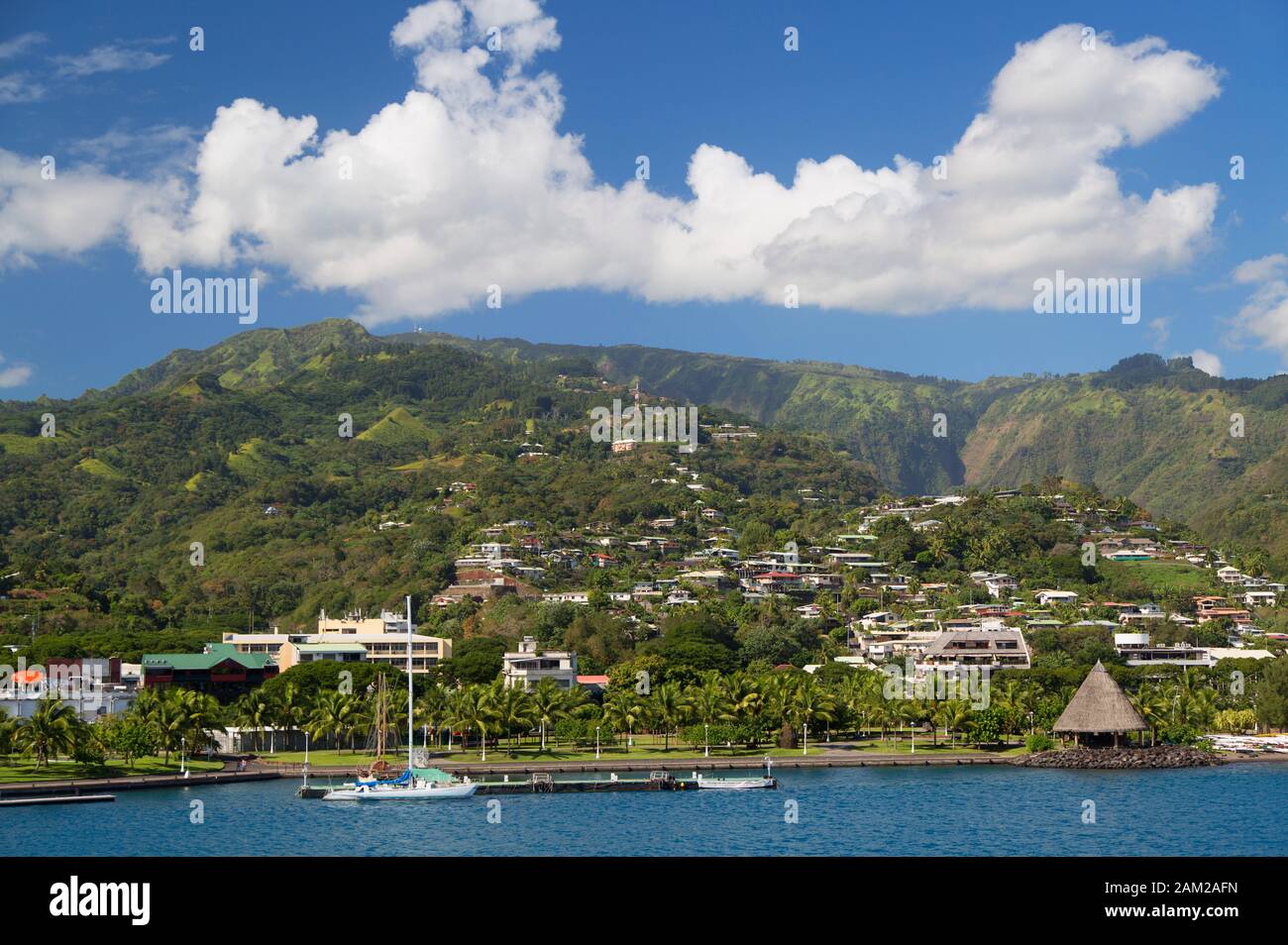 Vista di Pape'ete, Tahiti, Polinesia francese Foto Stock