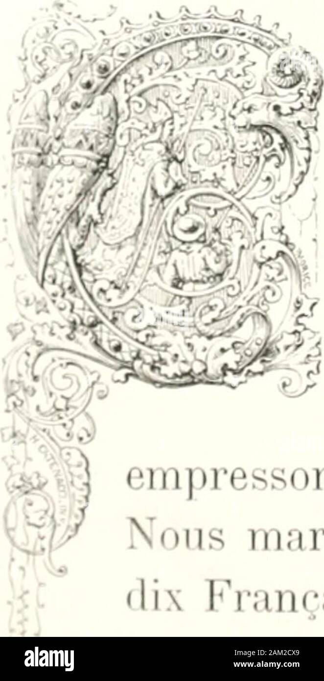 La Terre-Sainte; Voyage dans l'Arabie pétrée, la Judée, la Samarie, la Galilée et la Siria . cioè PLAN DTJ SAINT-S* PULCUE. LE SAINT-SÉPULCRE. 105 de lerreur prétendanl que larchitecture à ogive estnée ue Orient, el que les croisades en rapportèrent l"i-éléments en Europa. Larc iesta ogivale quun élémenldu vasta système de construction qui costituiscono lestyle ogivali; ce système, auquel nous devons les ma-gnifiques cathédrales dAmiens, de Reims, de Chartres,de Paris, de Bourges, de Salisbury, de Lincoln etla Sainte-Chapelle, est dorigine chrétienne. Les deuxportes de léglise du Saint-Sépulcre, dont Foto Stock