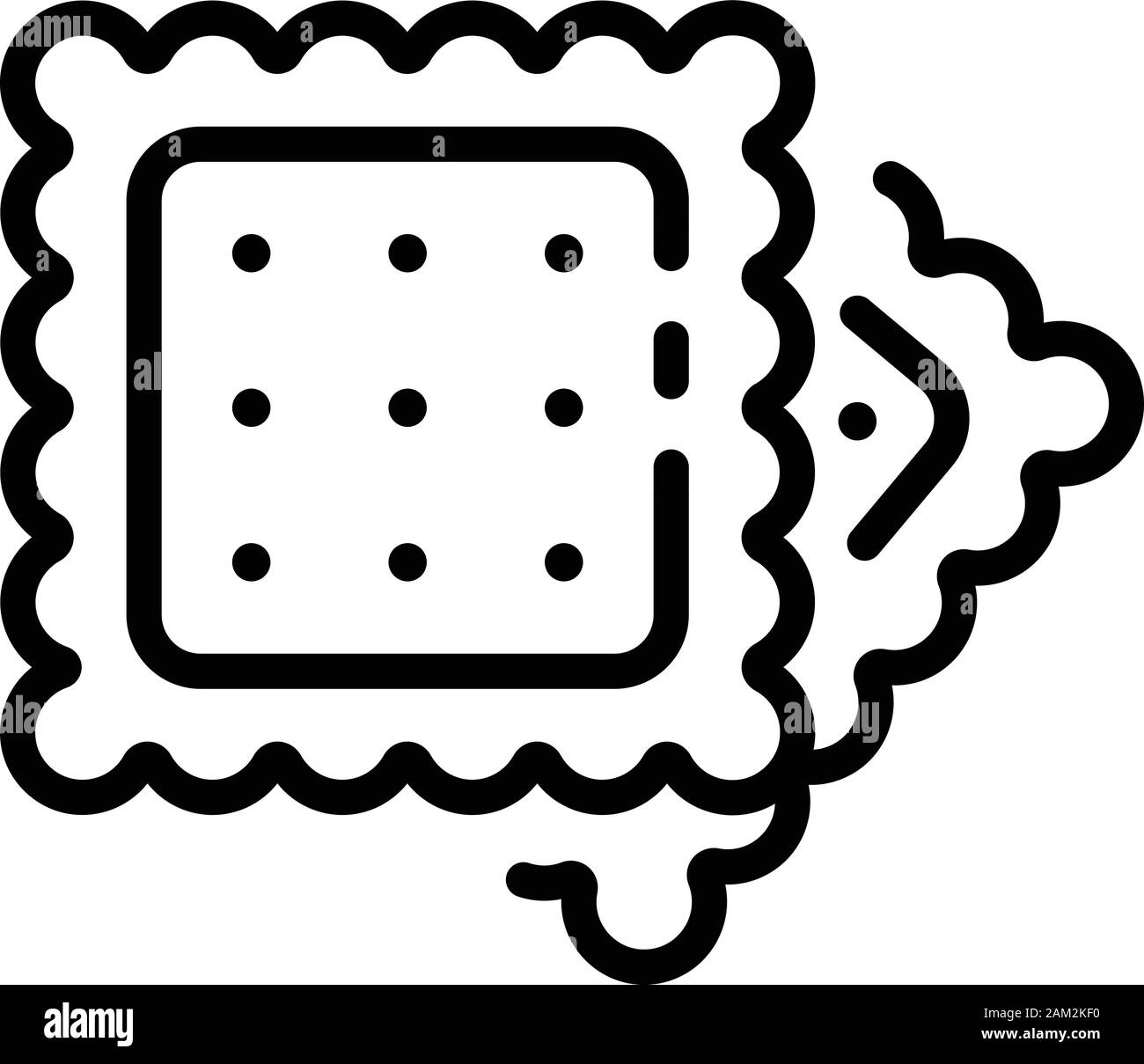 Icona cookie quadrato, stile contorno Illustrazione Vettoriale