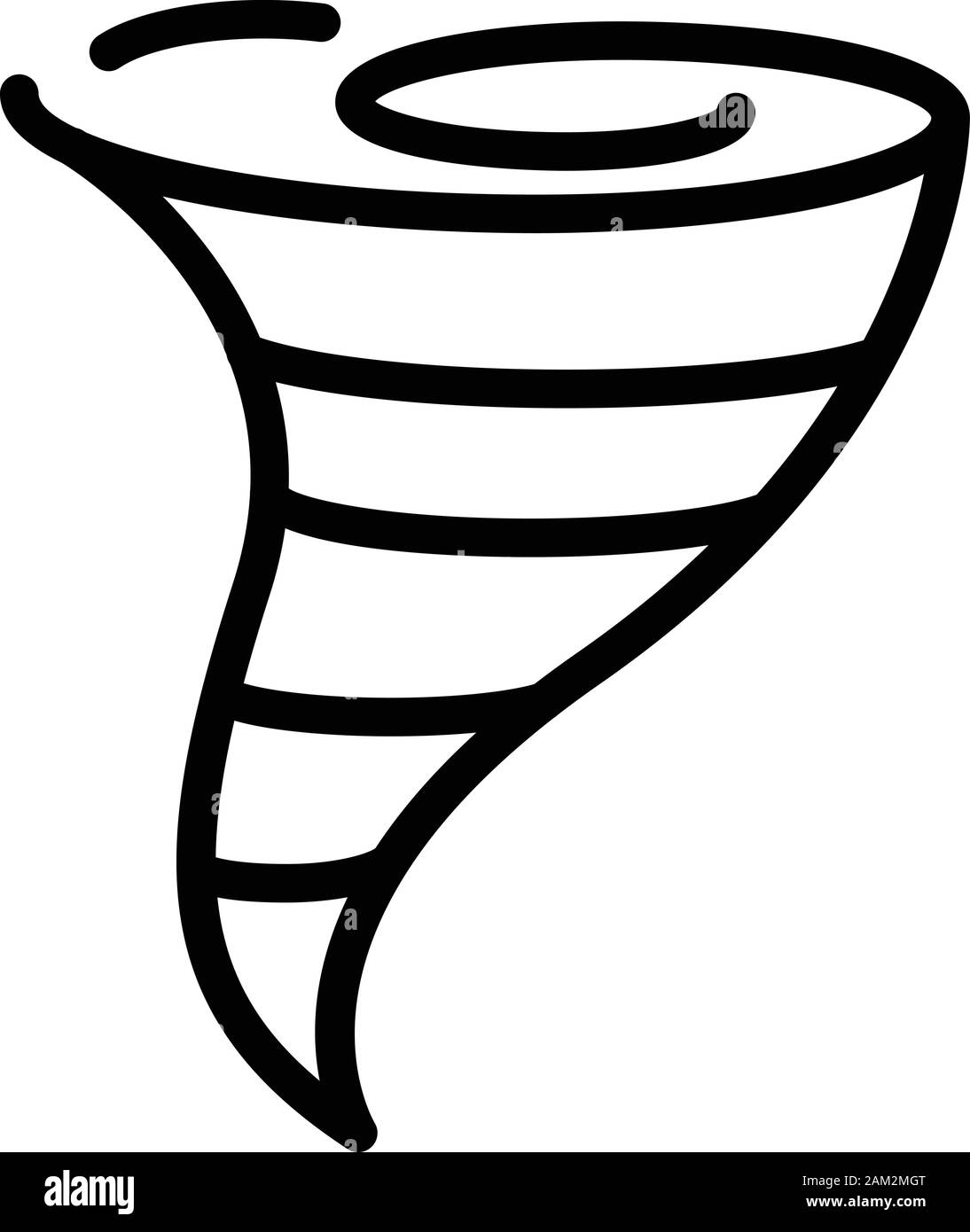 Icona di tempesta tornado, stile di contorno Illustrazione Vettoriale
