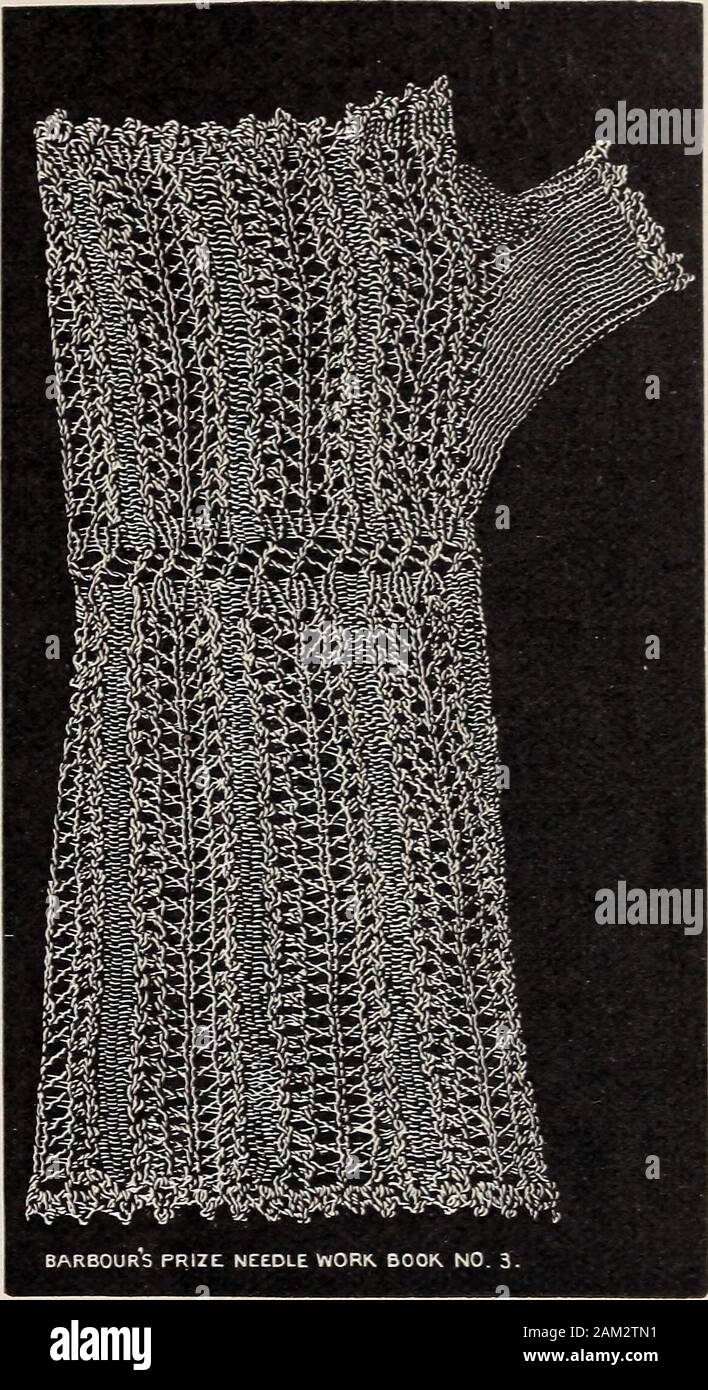 Un trattato di merletto e ricamo, e l'ago-lavoro con lino irlandese thread . su un loop; knit circa 4 volte; prendere upother loop di ciascun lato del made loop e continuare fino a quando non avete25 STS. Allora k intorno fino a quando non si arriva al gore, togliere 25 stson un thread, prendere fino 12 sts per formare il gore sulla parte superiore del pollice,k circa 2 volte, n. 2 del 12 STS, k 10 STS, n 2, fare questo tempo everyother intorno fino a quando non il Gore è ridotto. Continuare thepattern fino la mano fino a quando il guanto è abbastanza lungo e poi associare offloosely. Muffole, 39 dopo la finitura del mitt,prelevare il 25 STS, anche12 sts del gore, e Foto Stock