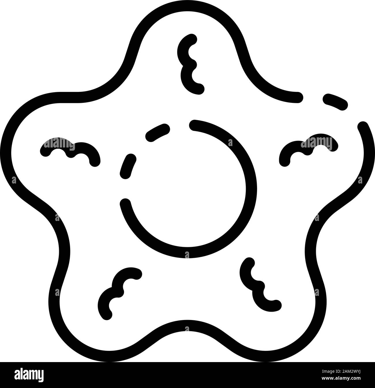 Icona cookie stella, stile contorno Illustrazione Vettoriale